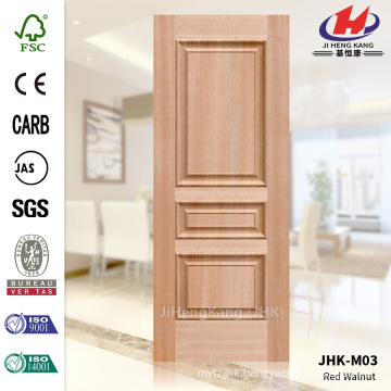 JHK-M03 Mass Manufacture Expensive Embossed MDF Red Walnut Veneer Door Skin Good Sell In Africa